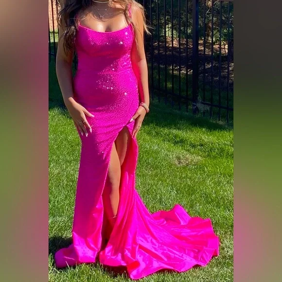 sherri hill hot pink homecoming dress Buy dress style № 56150 designed by SherriHill main image 1
